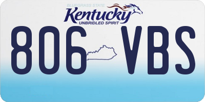 KY license plate 806VBS