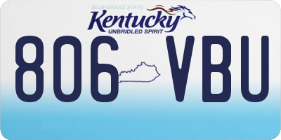 KY license plate 806VBU