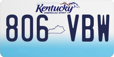 KY license plate 806VBW