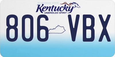 KY license plate 806VBX