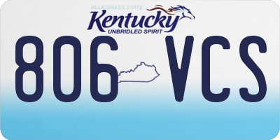 KY license plate 806VCS