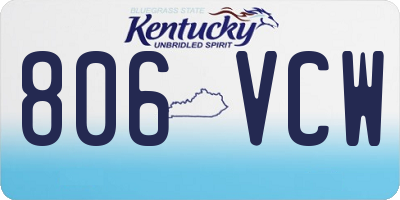 KY license plate 806VCW