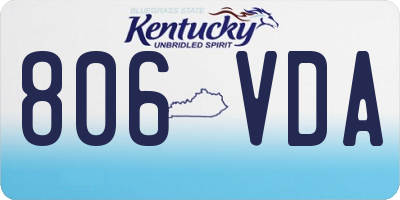 KY license plate 806VDA