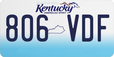 KY license plate 806VDF