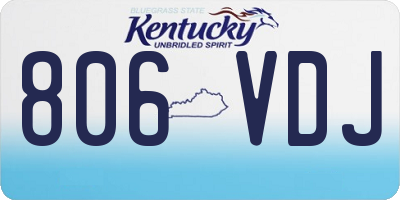 KY license plate 806VDJ