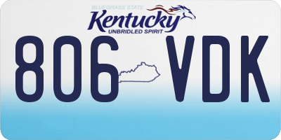 KY license plate 806VDK