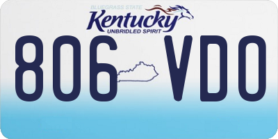 KY license plate 806VDO