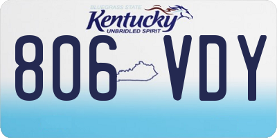KY license plate 806VDY
