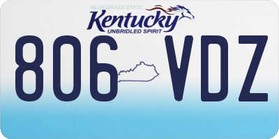 KY license plate 806VDZ