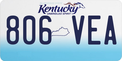 KY license plate 806VEA