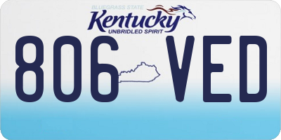 KY license plate 806VED