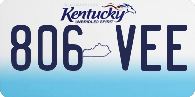 KY license plate 806VEE