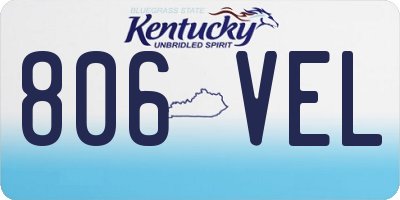 KY license plate 806VEL