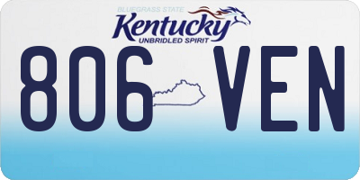 KY license plate 806VEN