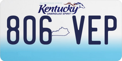 KY license plate 806VEP