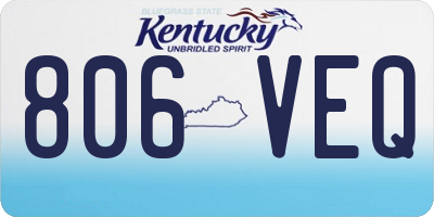 KY license plate 806VEQ