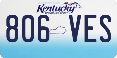 KY license plate 806VES