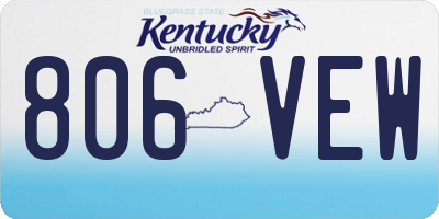 KY license plate 806VEW