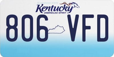 KY license plate 806VFD