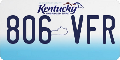 KY license plate 806VFR