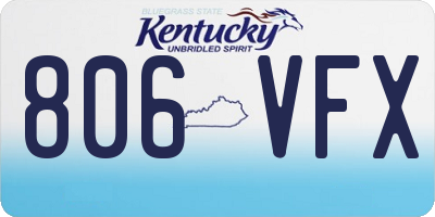 KY license plate 806VFX