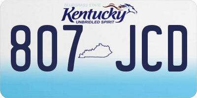 KY license plate 807JCD