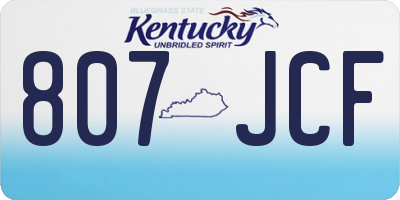 KY license plate 807JCF