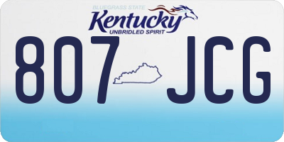 KY license plate 807JCG