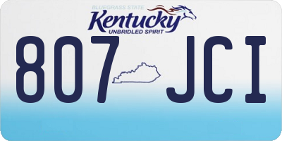 KY license plate 807JCI