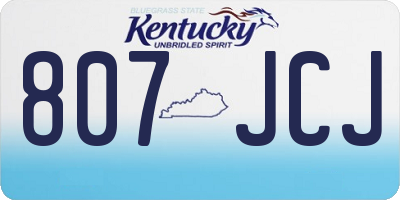 KY license plate 807JCJ