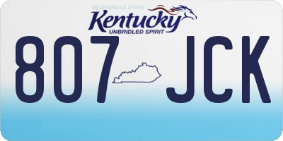 KY license plate 807JCK