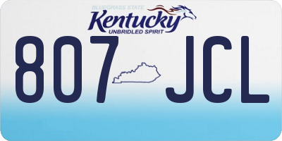 KY license plate 807JCL