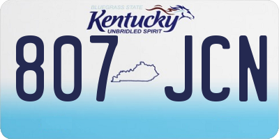 KY license plate 807JCN