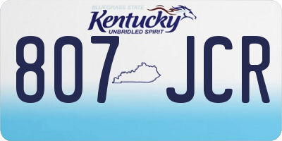 KY license plate 807JCR