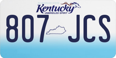 KY license plate 807JCS