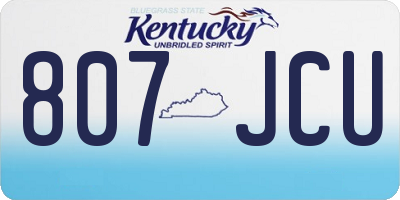 KY license plate 807JCU