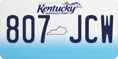 KY license plate 807JCW