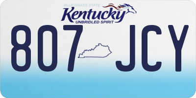 KY license plate 807JCY