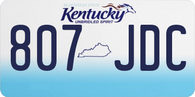 KY license plate 807JDC