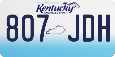 KY license plate 807JDH
