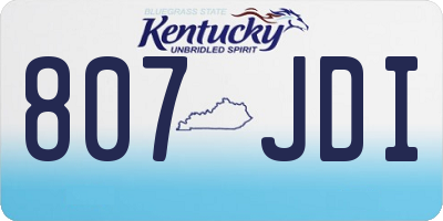 KY license plate 807JDI