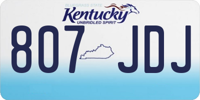 KY license plate 807JDJ