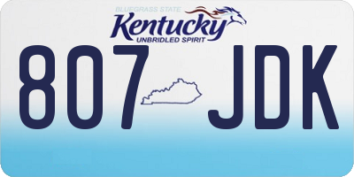KY license plate 807JDK