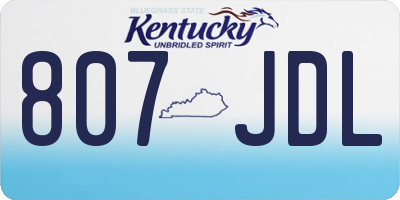 KY license plate 807JDL