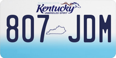 KY license plate 807JDM
