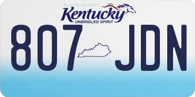 KY license plate 807JDN