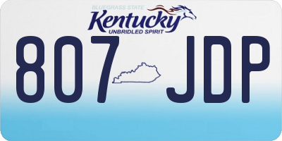 KY license plate 807JDP