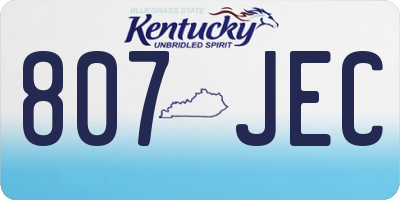 KY license plate 807JEC