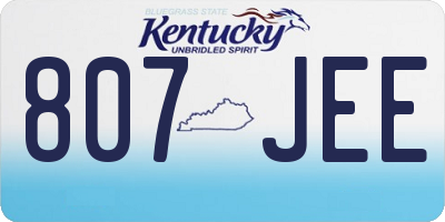 KY license plate 807JEE