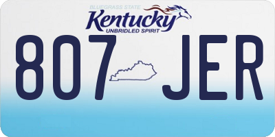 KY license plate 807JER